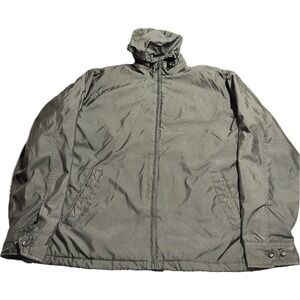 Chaps Hooded Full‎ Zip Jacket Coat Men's Size 2XL Black Polyester Soft Shell